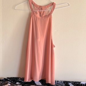 Blush colored keyhole blouse